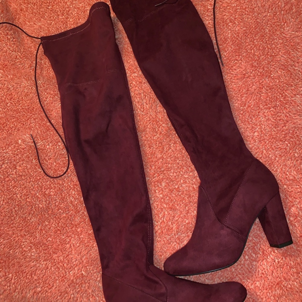 Burgundy Knee High Boots. Never worn.